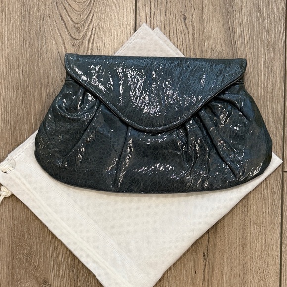 Lauren Merkin Handbags - Lauren Merlin Elegant Dudty Teal Patent Leather Clutch Bag - NWOT